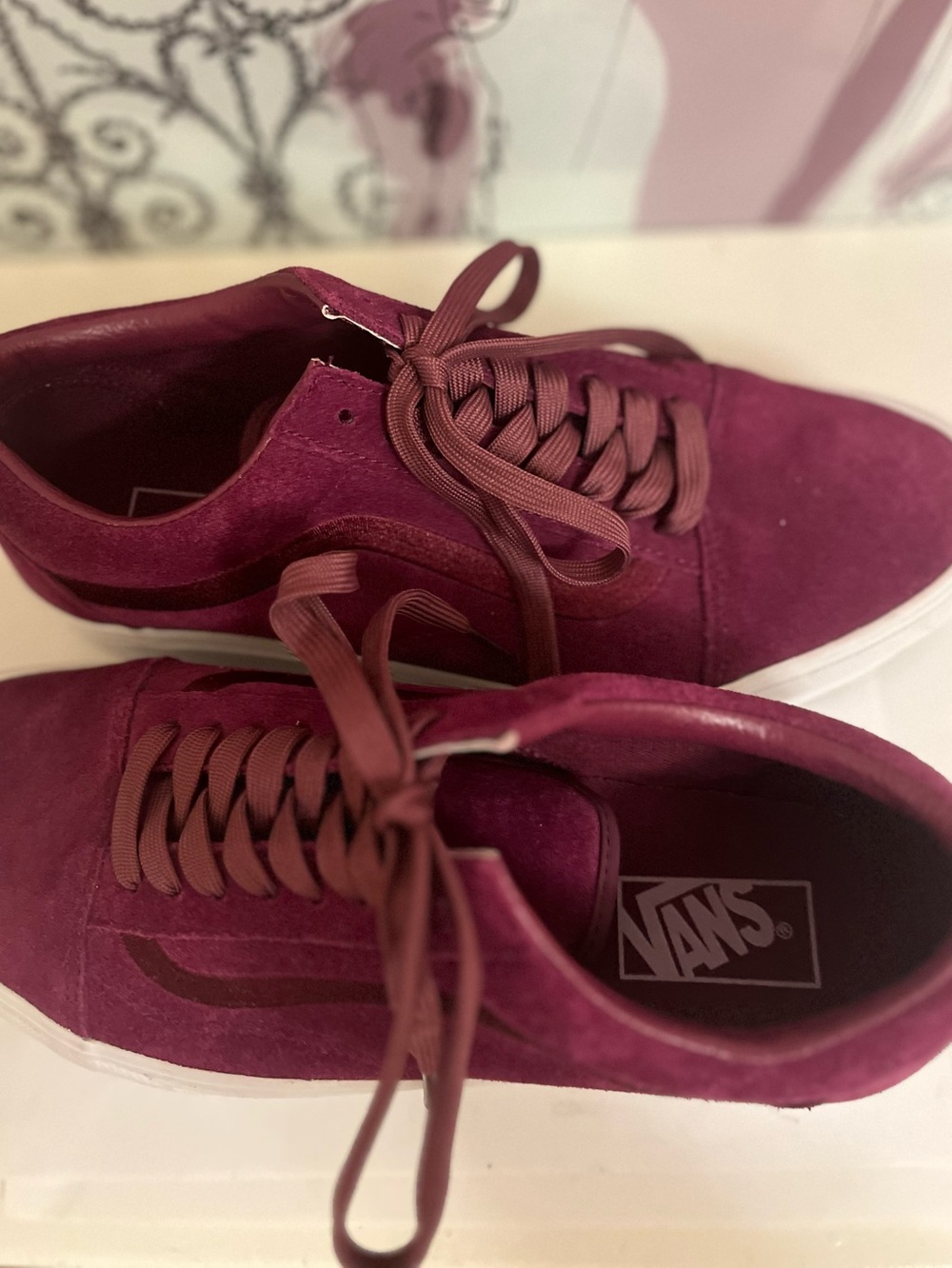 Vans Suede Low-Top Sneakers in Berry/Burgundy/Purple Suede - Size 8.5 - Worn 1x
